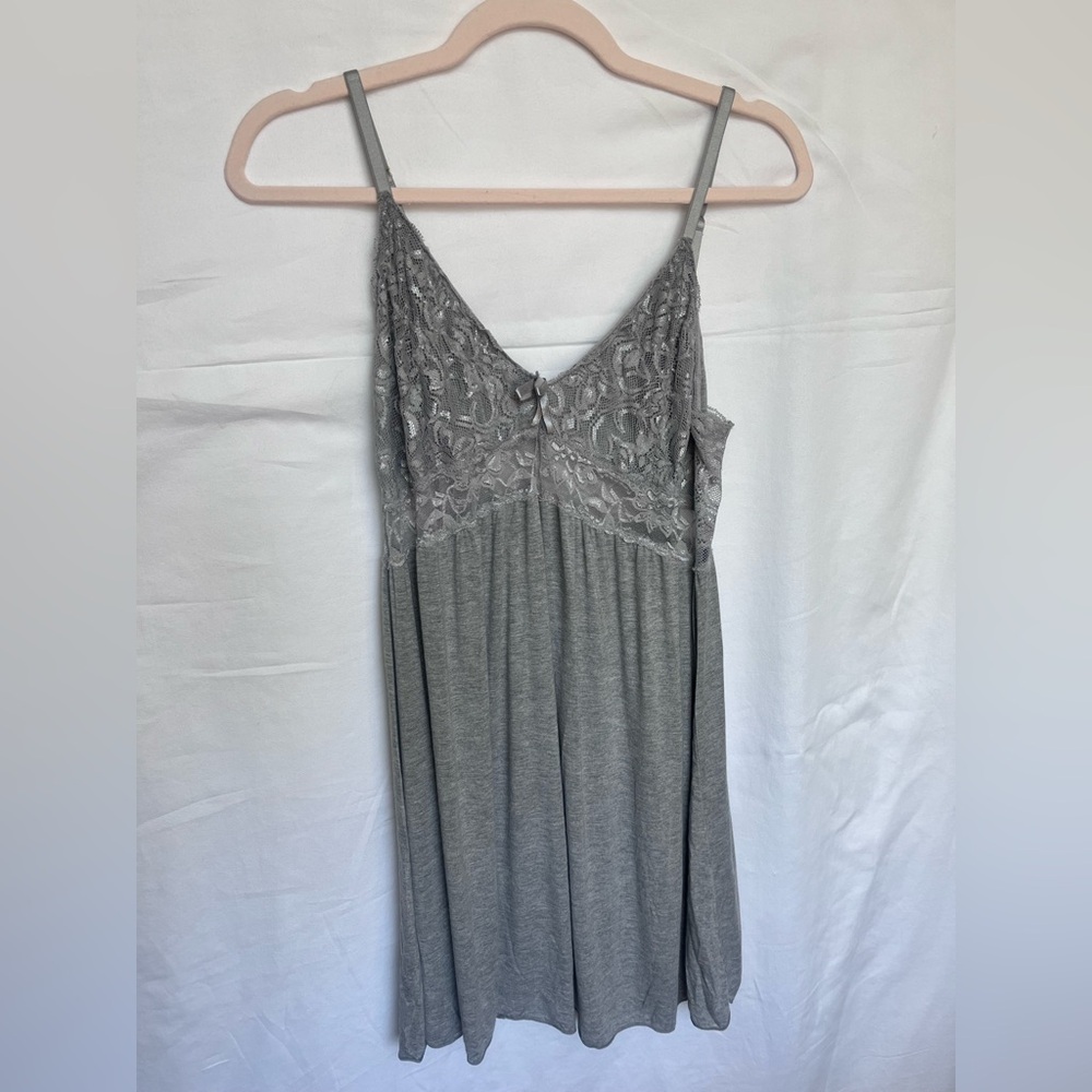 Gray Lace Nightgown with Empire Waist **Size XL